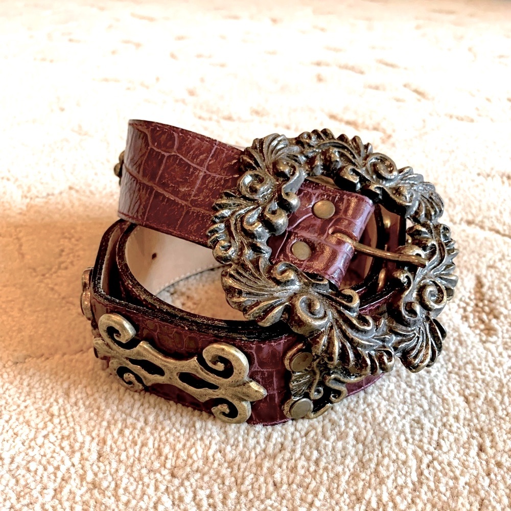 Deep plum Leatherock belt S